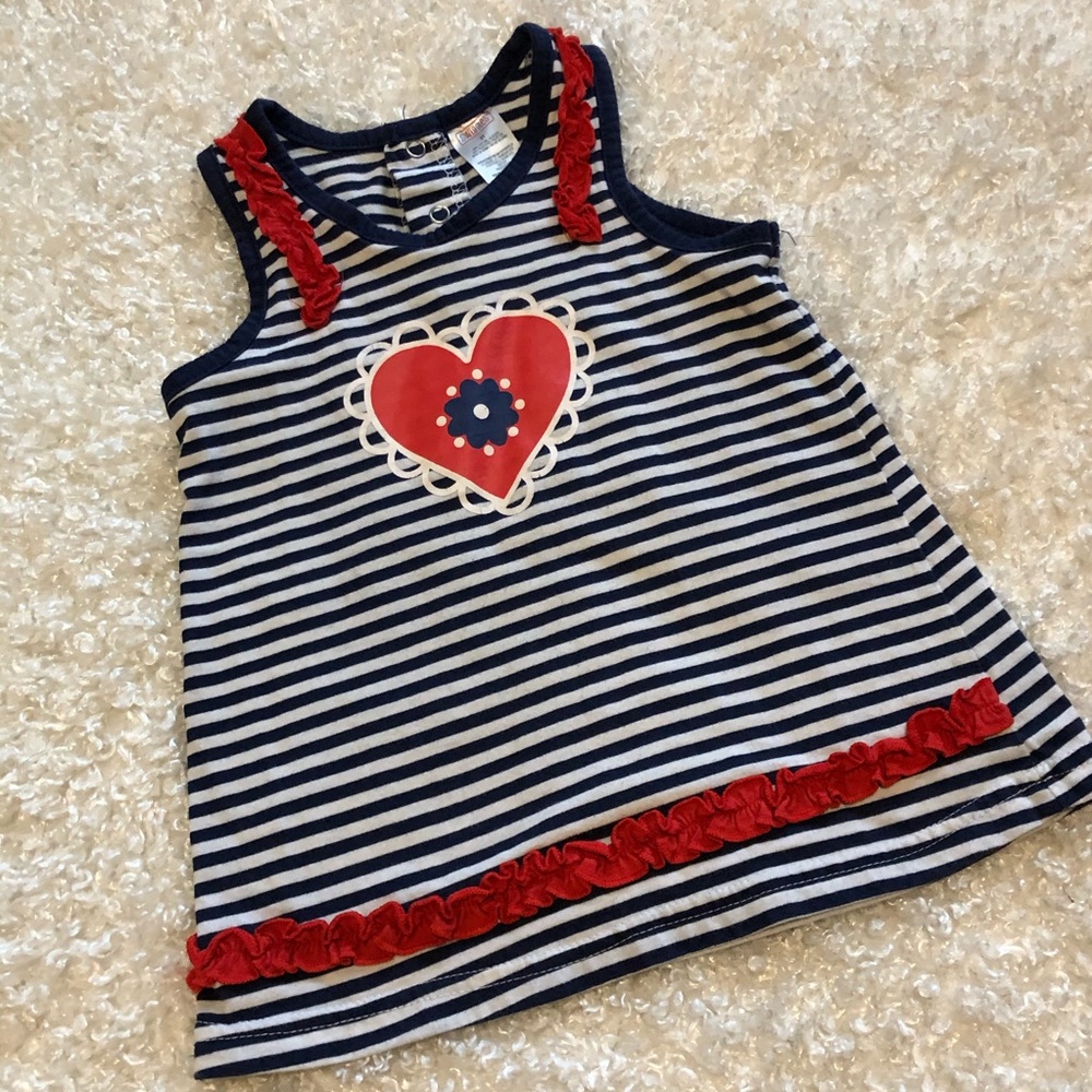 Swiggles 2T red white blue tank dress/ shirt